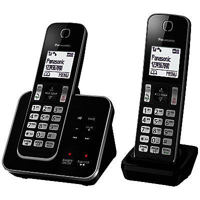 Panasonic KX-TGD322EB Digital Cordless Phone with Nuisance Call Control and Answering Machine, Twin DECT Panasonic KX-TGD322EB Digital Cordless Phone with Nuisance Call Control and Answering Machine, Twin DECT